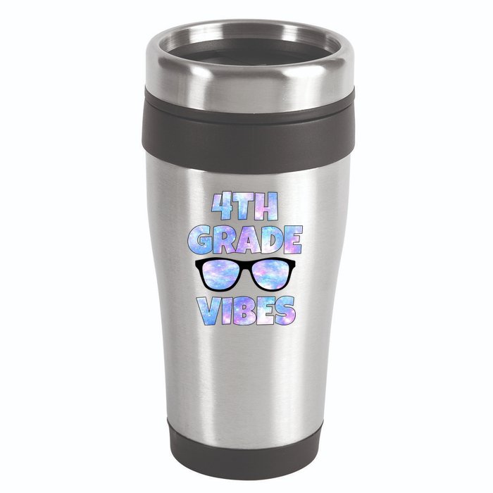Cute Funny 4th Grade Vibes Cool Sunglasses 16oz Travel Tumbler