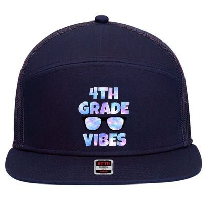 Cute Funny 4th Grade Vibes Cool Sunglasses 7 Panel Mesh Trucker Snapback Hat