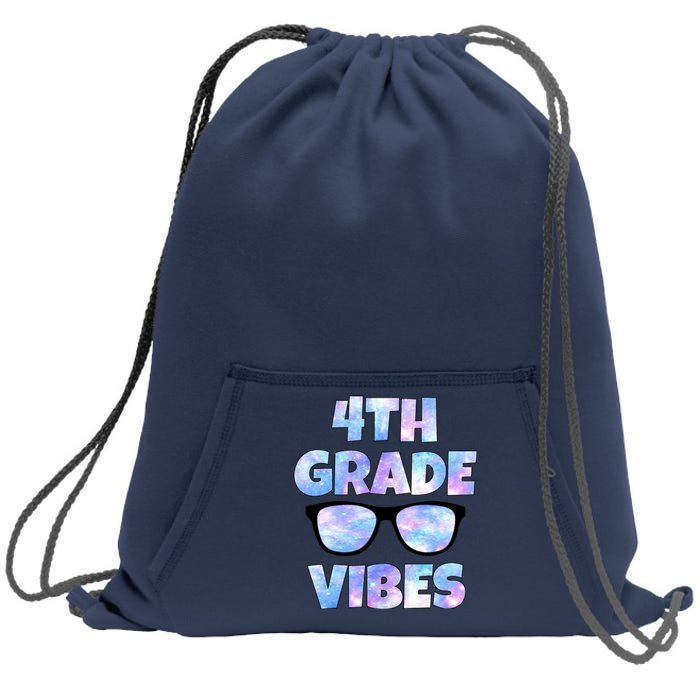 Cute Funny 4th Grade Vibes Cool Sunglasses Sweatshirt Cinch Pack Bag