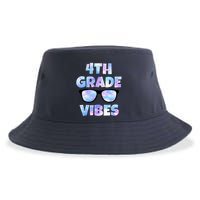 Cute Funny 4th Grade Vibes Cool Sunglasses Sustainable Bucket Hat