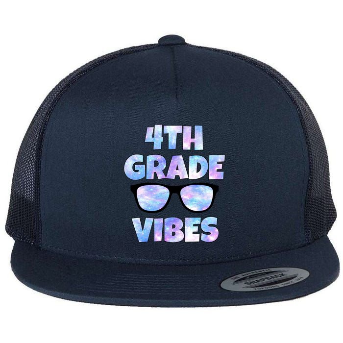 Cute Funny 4th Grade Vibes Cool Sunglasses Flat Bill Trucker Hat