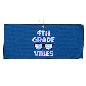 Cute Funny 4th Grade Vibes Cool Sunglasses Large Microfiber Waffle Golf Towel