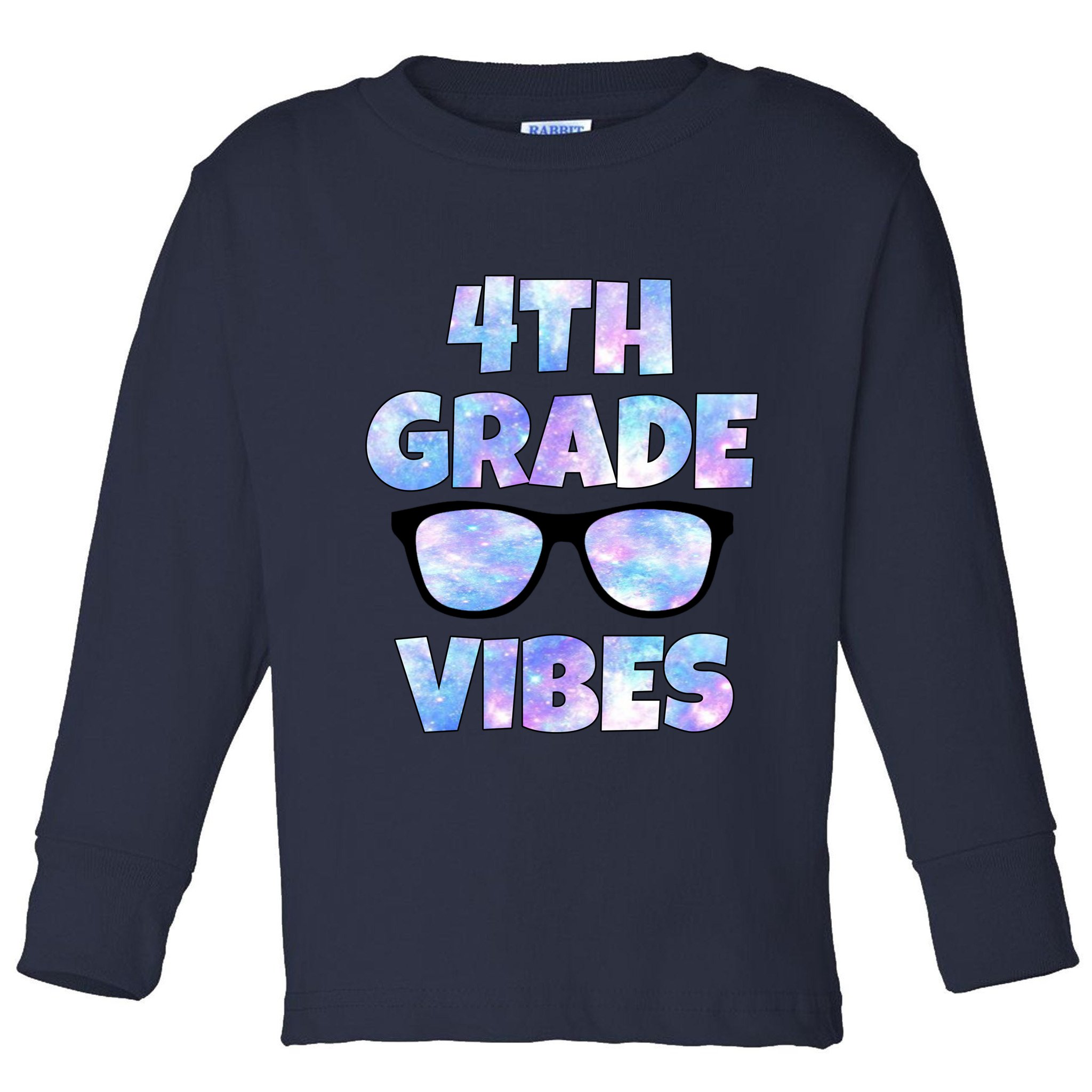 Cute Funny 4th Grade Vibes Cool Sunglasses Toddler Long Sleeve Shirt