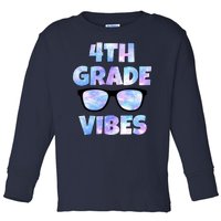 Cute Funny 4th Grade Vibes Cool Sunglasses Toddler Long Sleeve Shirt