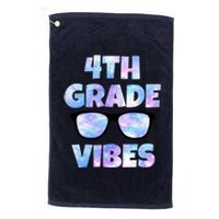 Cute Funny 4th Grade Vibes Cool Sunglasses Platinum Collection Golf Towel