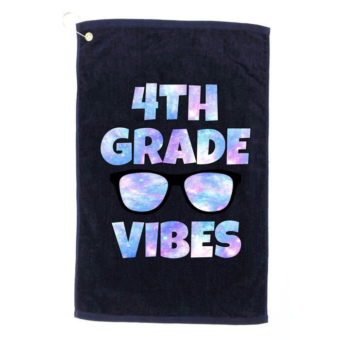 Cute Funny 4th Grade Vibes Cool Sunglasses Platinum Collection Golf Towel