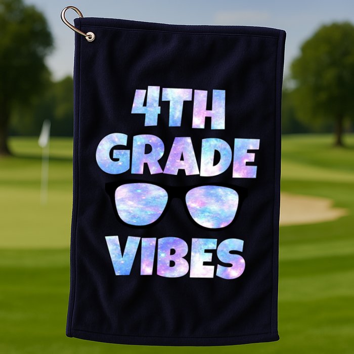 Cute Funny 4th Grade Vibes Cool Sunglasses Golf Towel