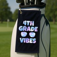 Cute Funny 4th Grade Vibes Cool Sunglasses Golf Towel