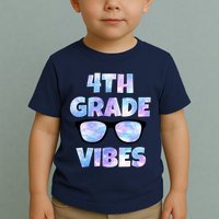 Cute Funny 4th Grade Vibes Cool Sunglasses Toddler T-Shirt