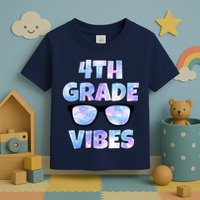 Cute Funny 4th Grade Vibes Cool Sunglasses Toddler T-Shirt