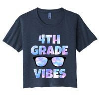 Cute Funny 4th Grade Vibes Cool Sunglasses Crop Top