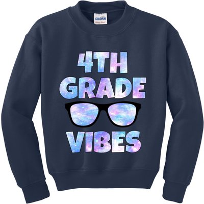 Cute Funny 4th Grade Vibes Cool Sunglasses Kids Sweatshirt