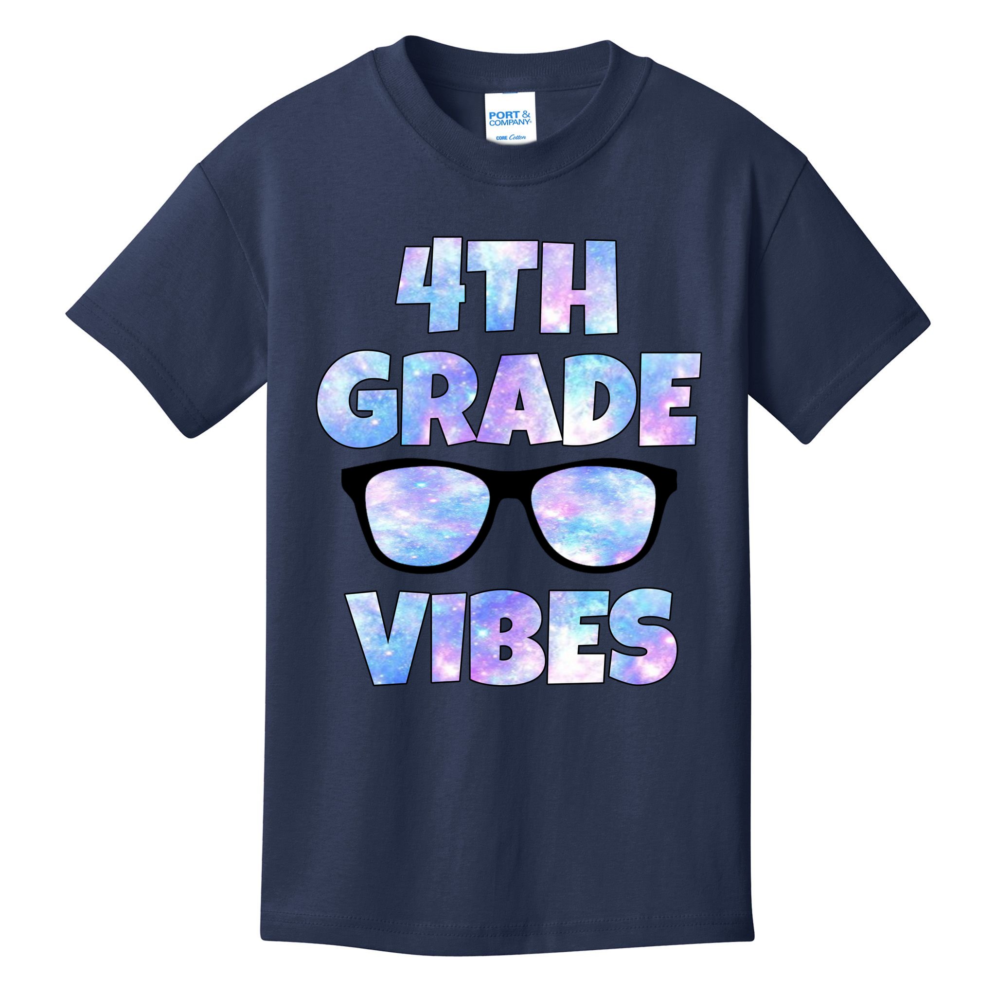 Cute Funny 4th Grade Vibes Cool Sunglasses Kids T-Shirt