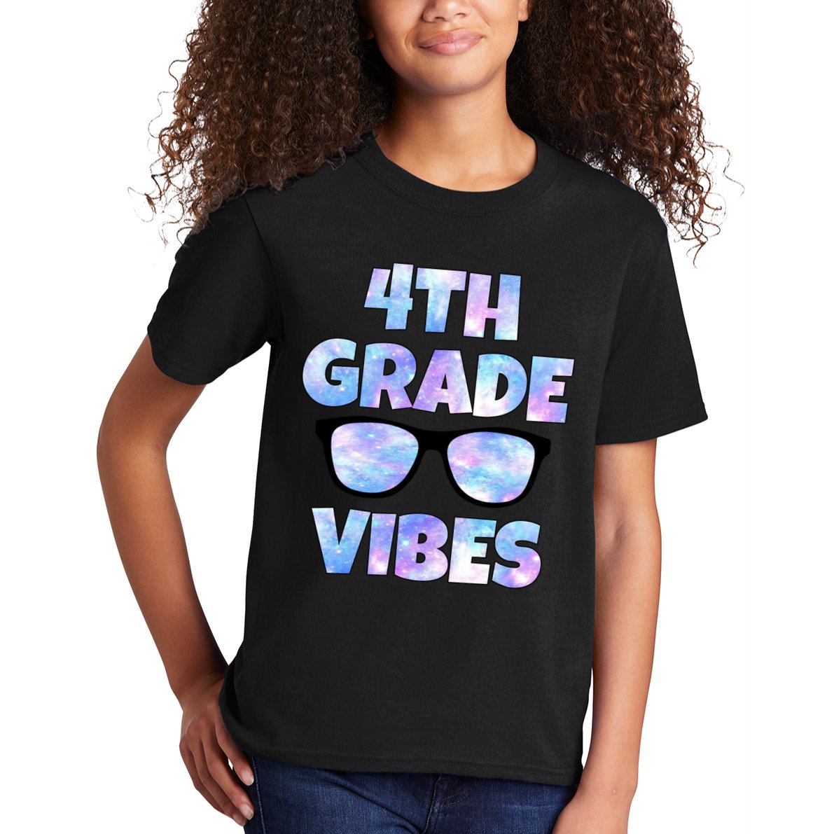 Cute Funny 4th Grade Vibes Cool Sunglasses Kids T-Shirt