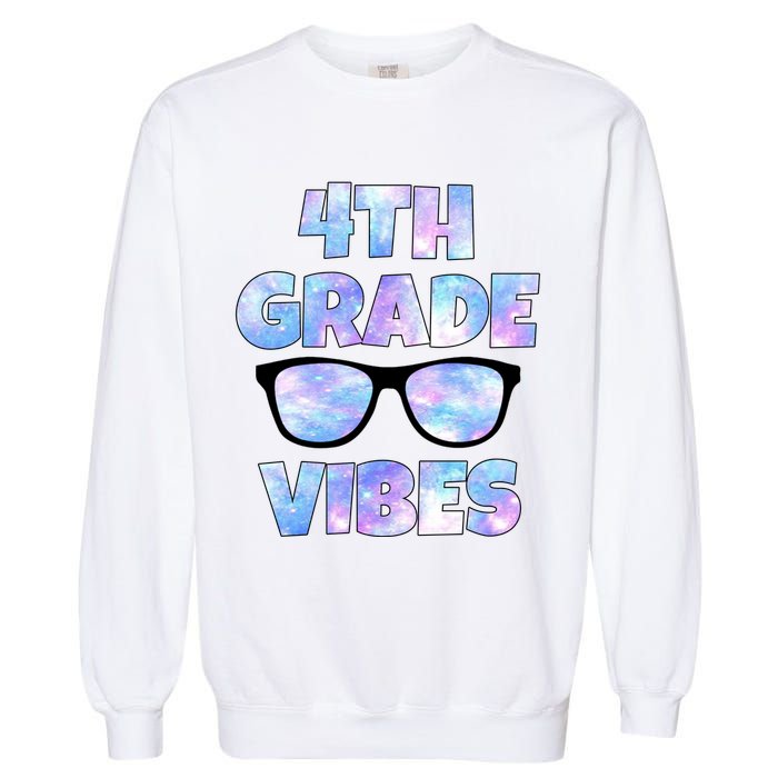 Cute Funny 4th Grade Vibes Cool Sunglasses Garment-Dyed Sweatshirt