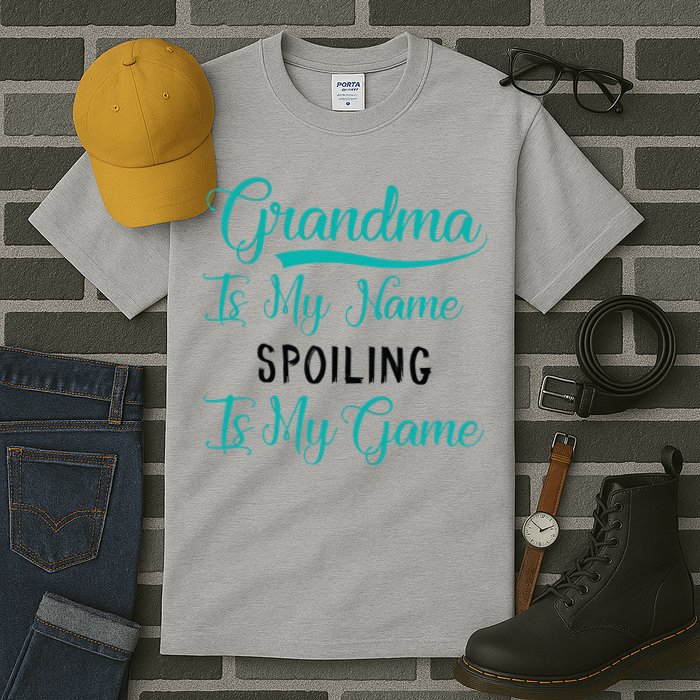 Cute Funny Grandma Is My Name Spoiling Is My Game Tall T-Shirt