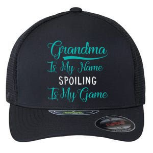 Cute Funny Grandma Is My Name Spoiling Is My Game Flexfit Unipanel Trucker Cap