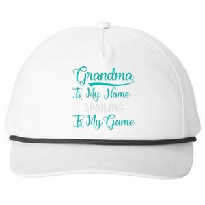 Cute Funny Grandma Is My Name Spoiling Is My Game Snapback Five-Panel Rope Hat