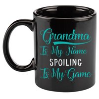 Cute Funny Grandma Is My Name Spoiling Is My Game 11oz C Handle Ceramic Mug