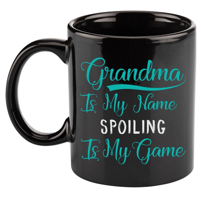 Cute Funny Grandma Is My Name Spoiling Is My Game 11oz C Handle Ceramic Mug