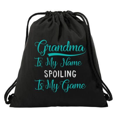Cute Funny Grandma Is My Name Spoiling Is My Game Drawstring Bag