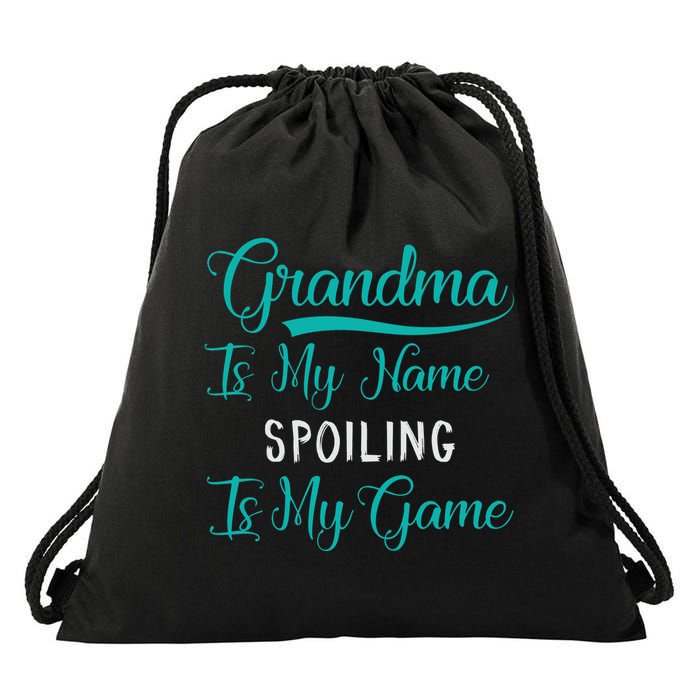 Cute Funny Grandma Is My Name Spoiling Is My Game Drawstring Bag