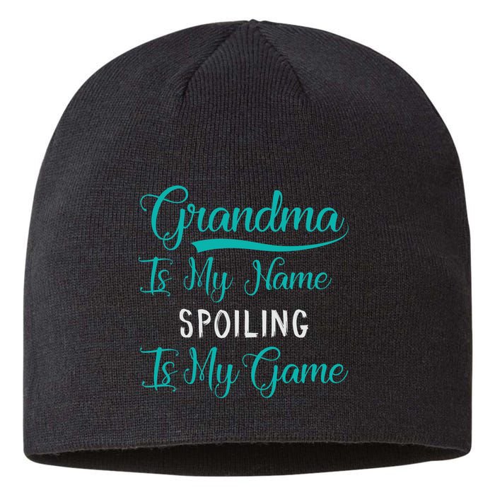 Cute Funny Grandma Is My Name Spoiling Is My Game Sustainable Beanie