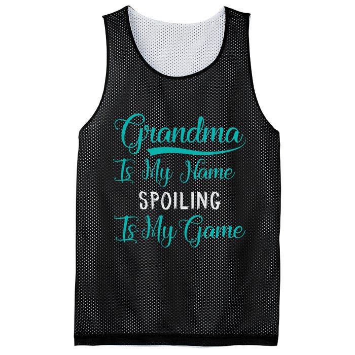 Cute Funny Grandma Is My Name Spoiling Is My Game Mesh Reversible Basketball Jersey Tank