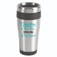 Cute Funny Grandma Is My Name Spoiling Is My Game 16oz Travel Tumbler