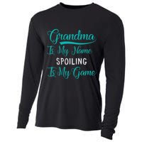 Cute Funny Grandma Is My Name Spoiling Is My Game Cooling Performance Long Sleeve Crew