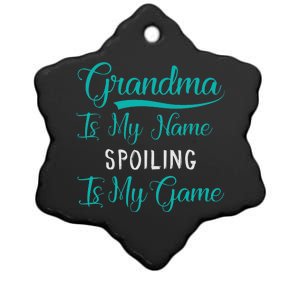 Cute Funny Grandma Is My Name Spoiling Is My Game Ceramic Star Ornament