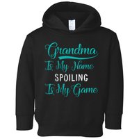 Cute Funny Grandma Is My Name Spoiling Is My Game Toddler Hoodie