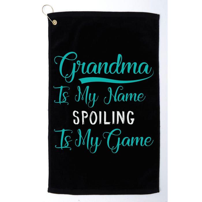 Cute Funny Grandma Is My Name Spoiling Is My Game Golf Towel