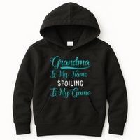 Cute Funny Grandma Is My Name Spoiling Is My Game Kids Hoodie
