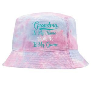 Cute Funny Grandma Is My Name Spoiling Is My Game Tie-Dyed Bucket Hat