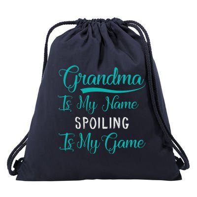 Cute Funny Grandma Is My Name Spoiling Is My Game Drawstring Bag