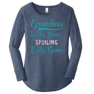 Cute Funny Grandma Is My Name Spoiling Is My Game Women's Perfect Tri Tunic Long Sleeve Shirt