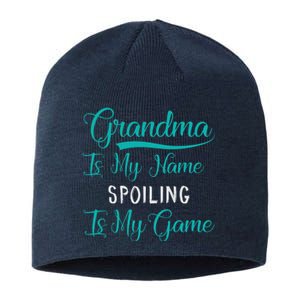 Cute Funny Grandma Is My Name Spoiling Is My Game Sustainable Beanie