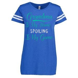 Cute Funny Grandma Is My Name Spoiling Is My Game Enza Ladies Jersey Football T-Shirt