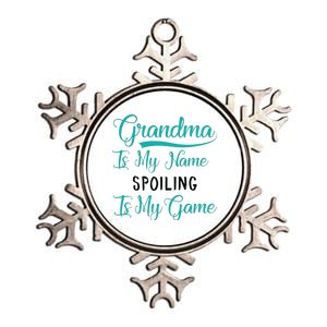 Cute Funny Grandma Is My Name Spoiling Is My Game Metallic Star Ornament