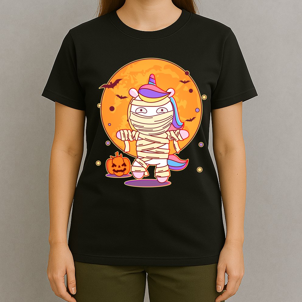 Cute Funny Halloween Unicorn Mummy T-Shirt