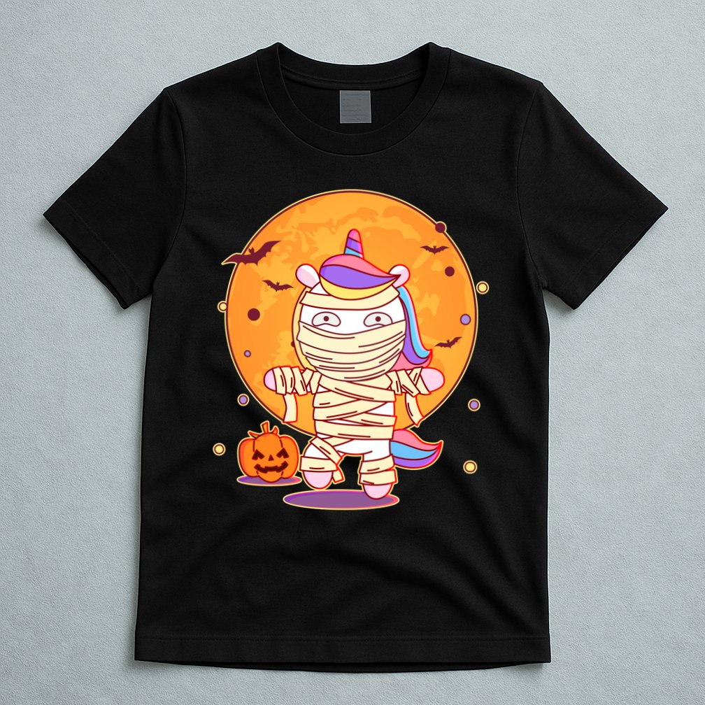 Cute Funny Halloween Unicorn Mummy T-Shirt