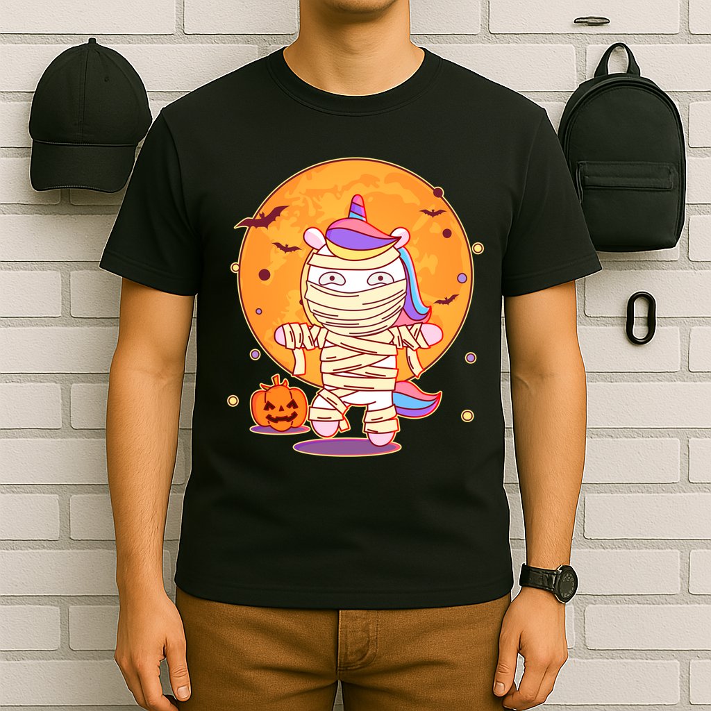 Cute Funny Halloween Unicorn Mummy T-Shirt