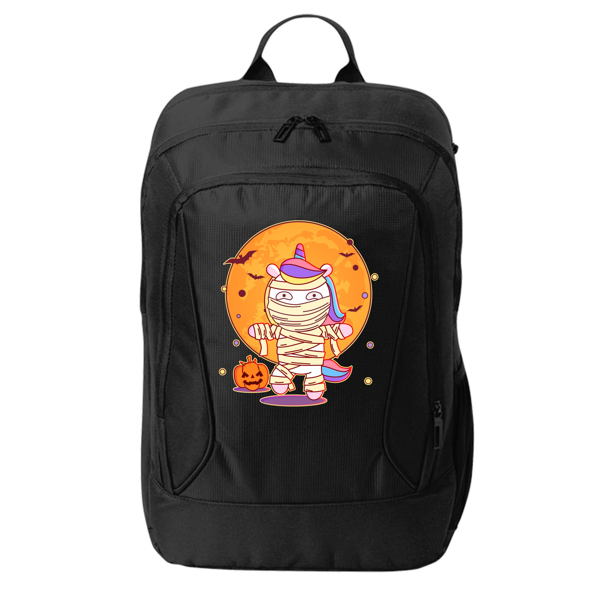 Cute Funny Halloween Unicorn Mummy City Backpack