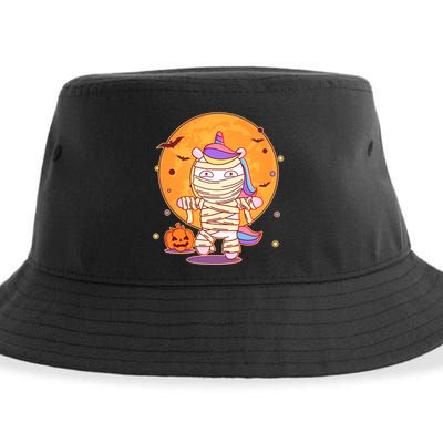 Cute Funny Halloween Unicorn Mummy Sustainable Bucket Hat