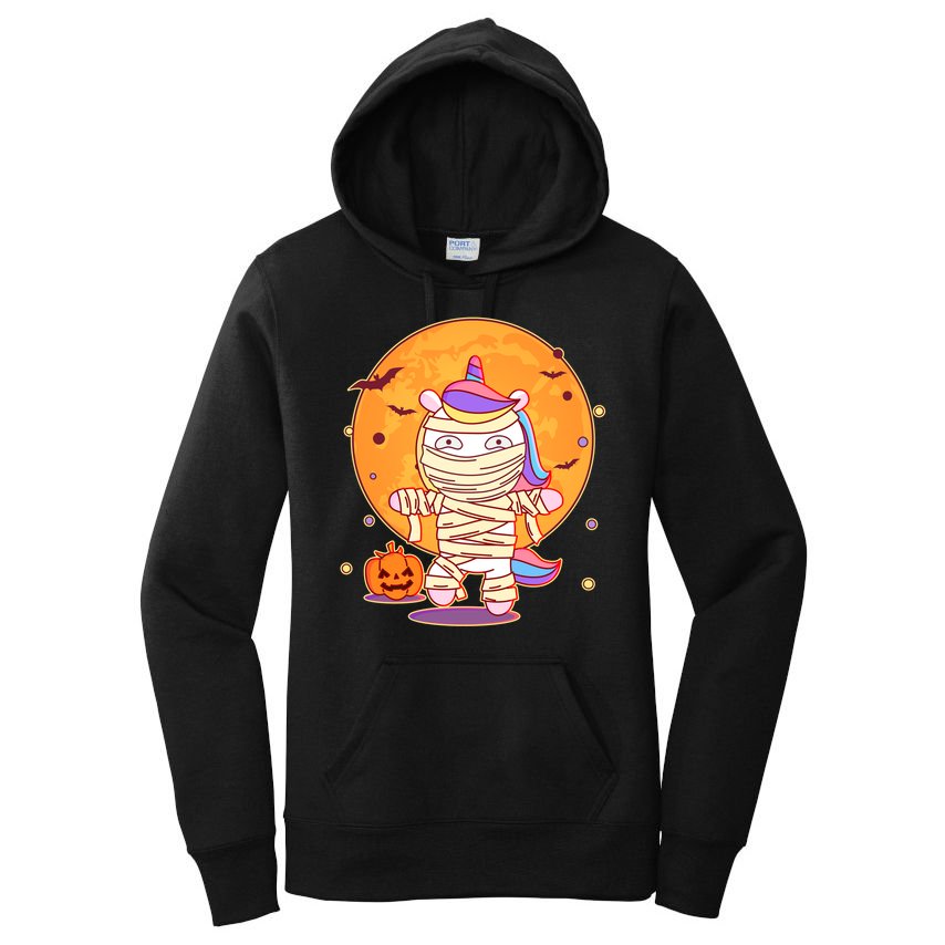 Cute Funny Halloween Unicorn Mummy Women's Pullover Hoodie