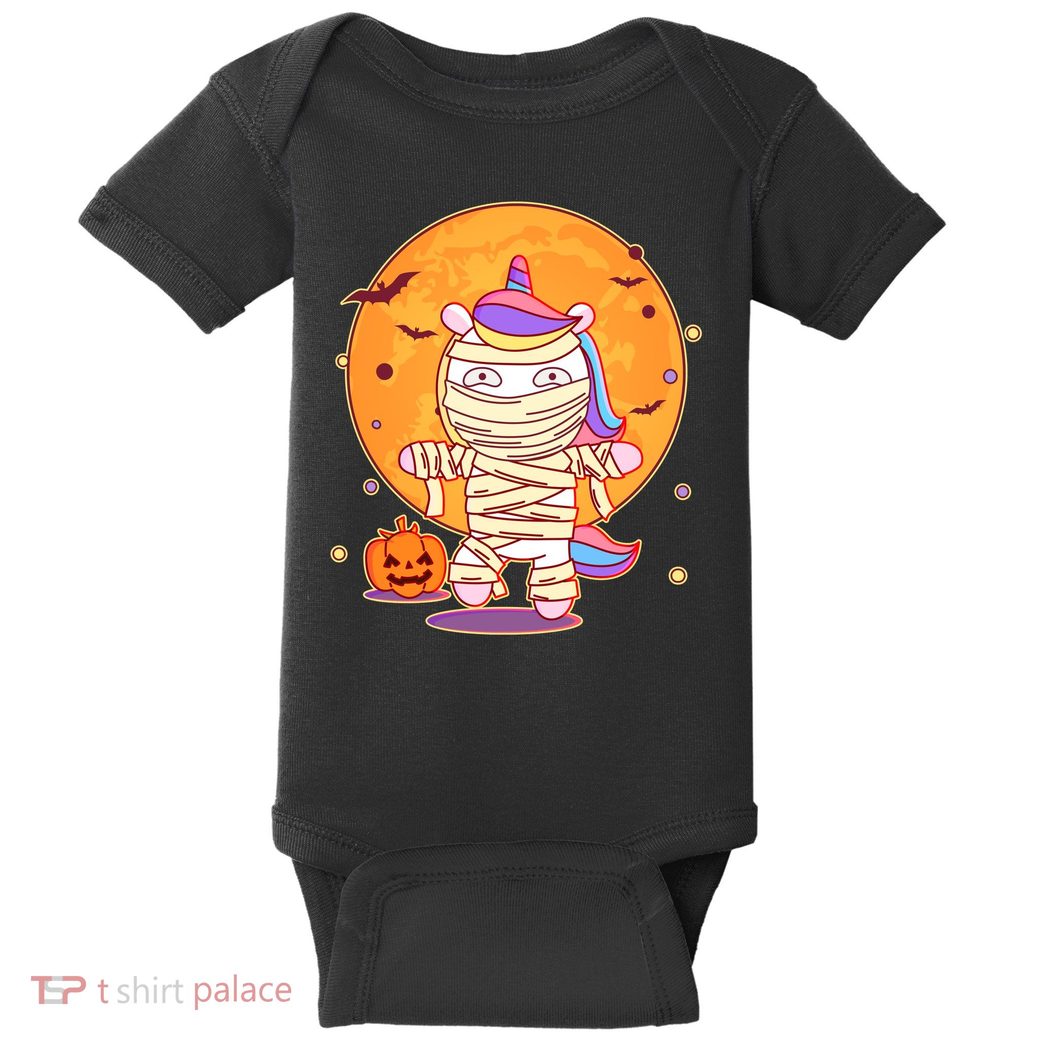 Cute Funny Halloween Unicorn Mummy Baby Bodysuit