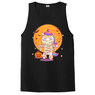 Cute Funny Halloween Unicorn Mummy PosiCharge Competitor Tank