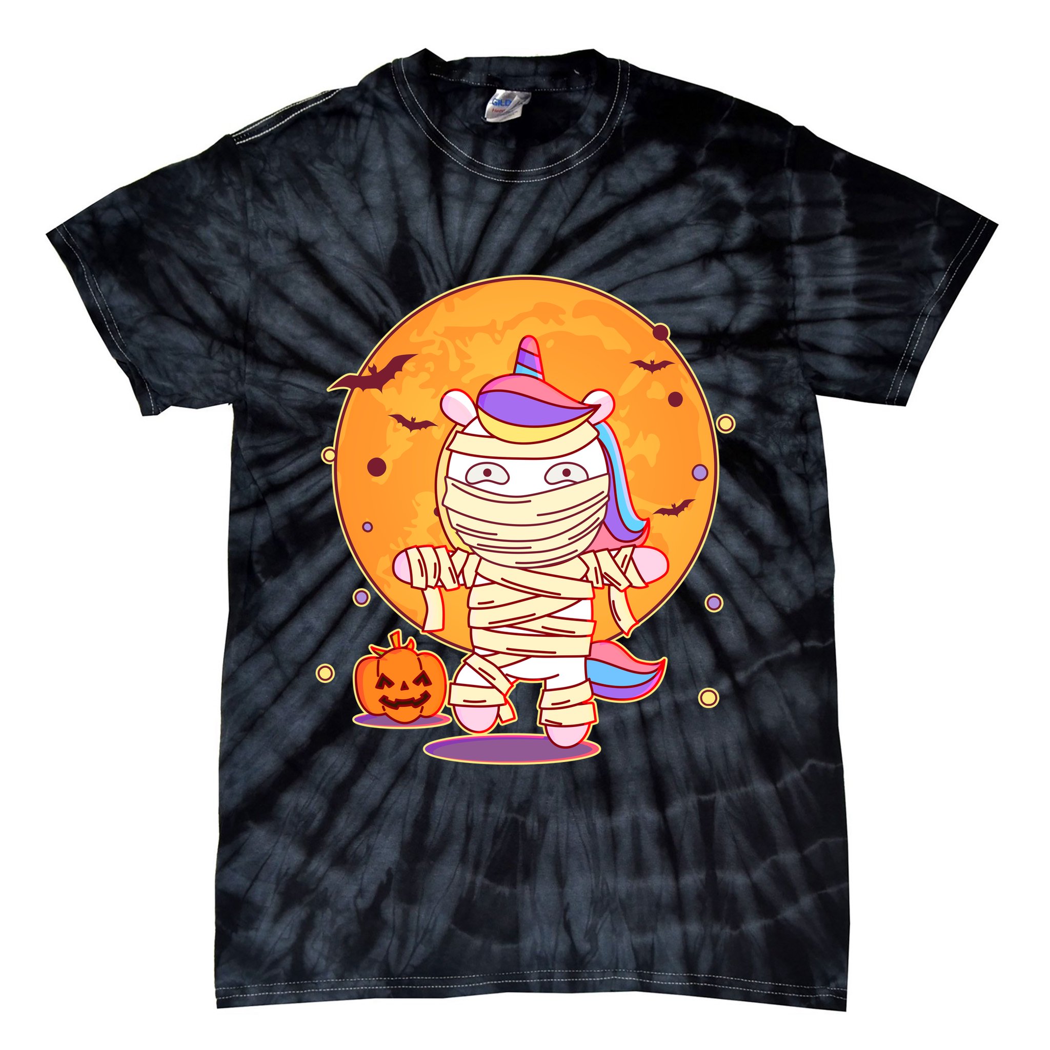 Cute Funny Halloween Unicorn Mummy Tie-Dye T-Shirt