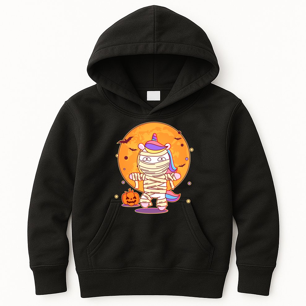 Cute Funny Halloween Unicorn Mummy Kids Hoodie